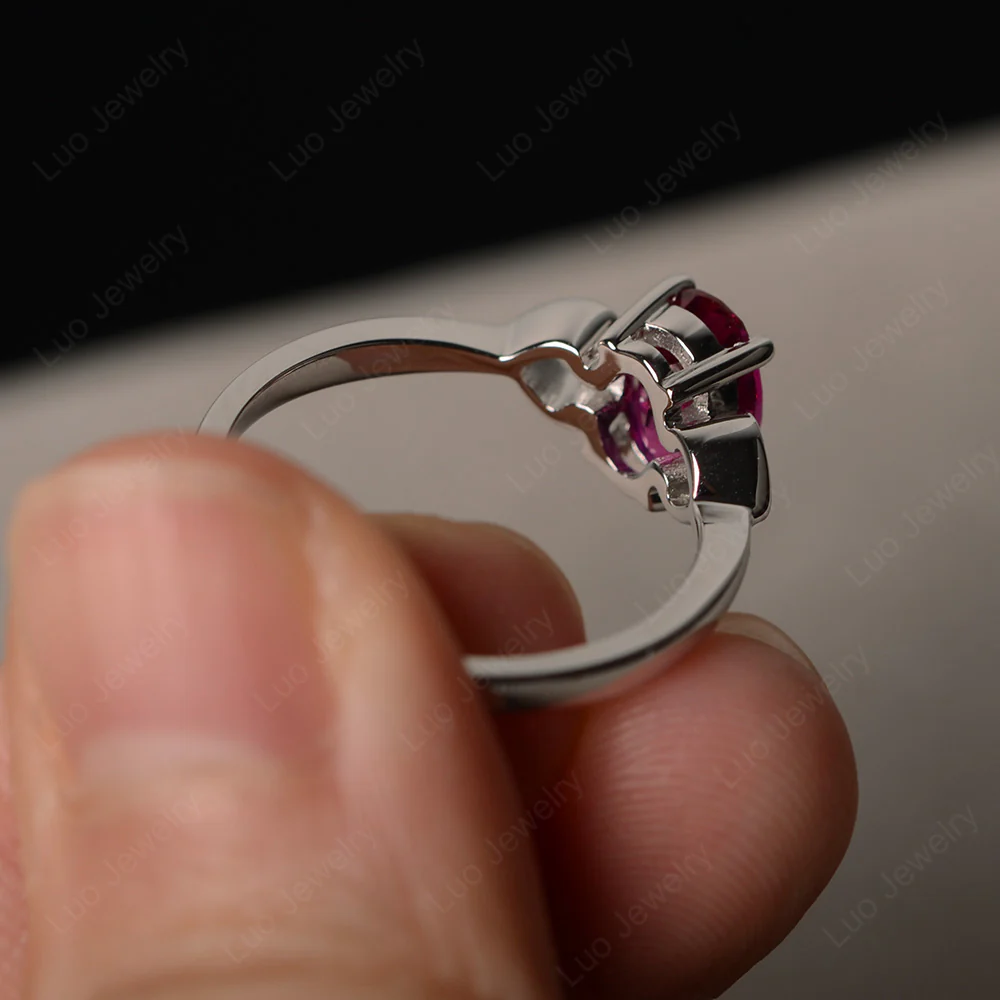 Oval Cut Solitaire Ruby Ring - Image 3