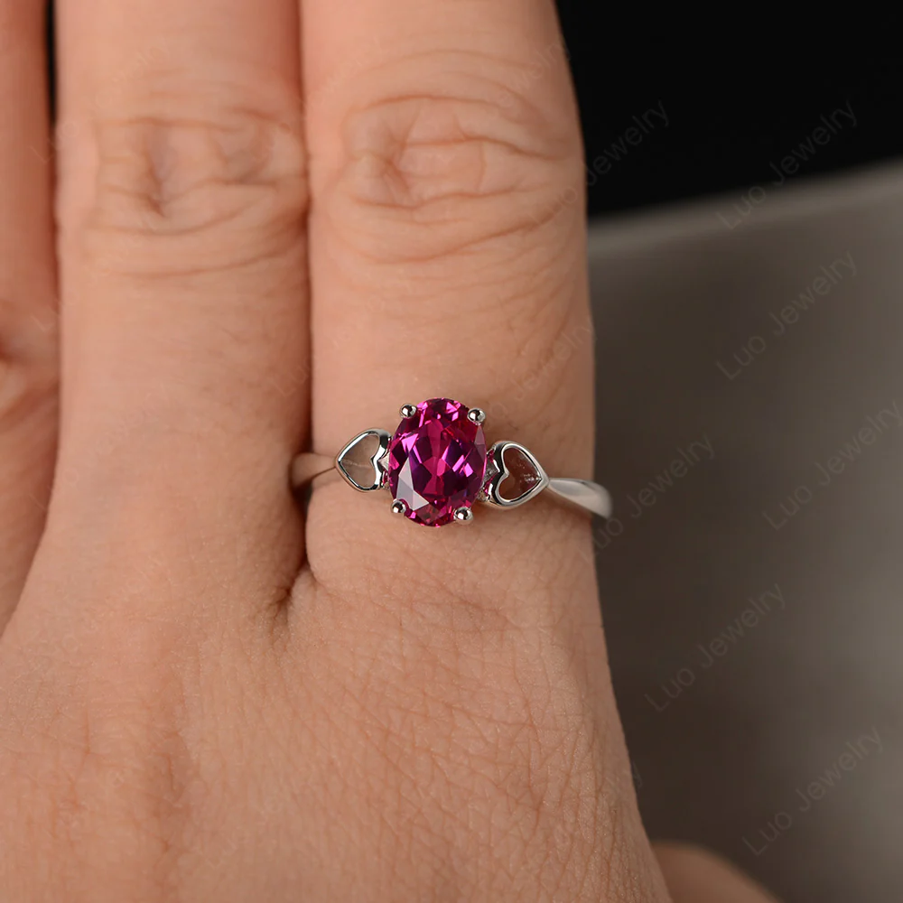 Oval Cut Solitaire Ruby Ring - Image 4