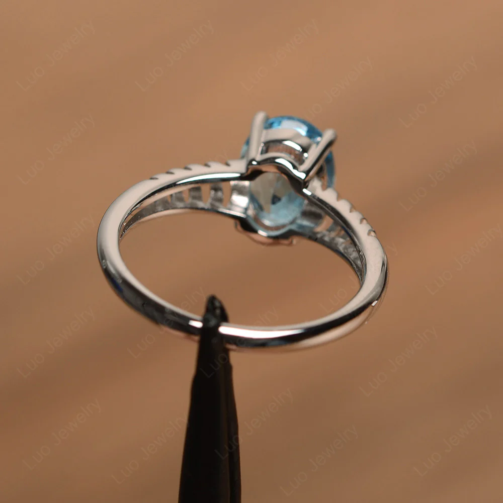Swiss Blue Topaz Spiral Ring - Image 3