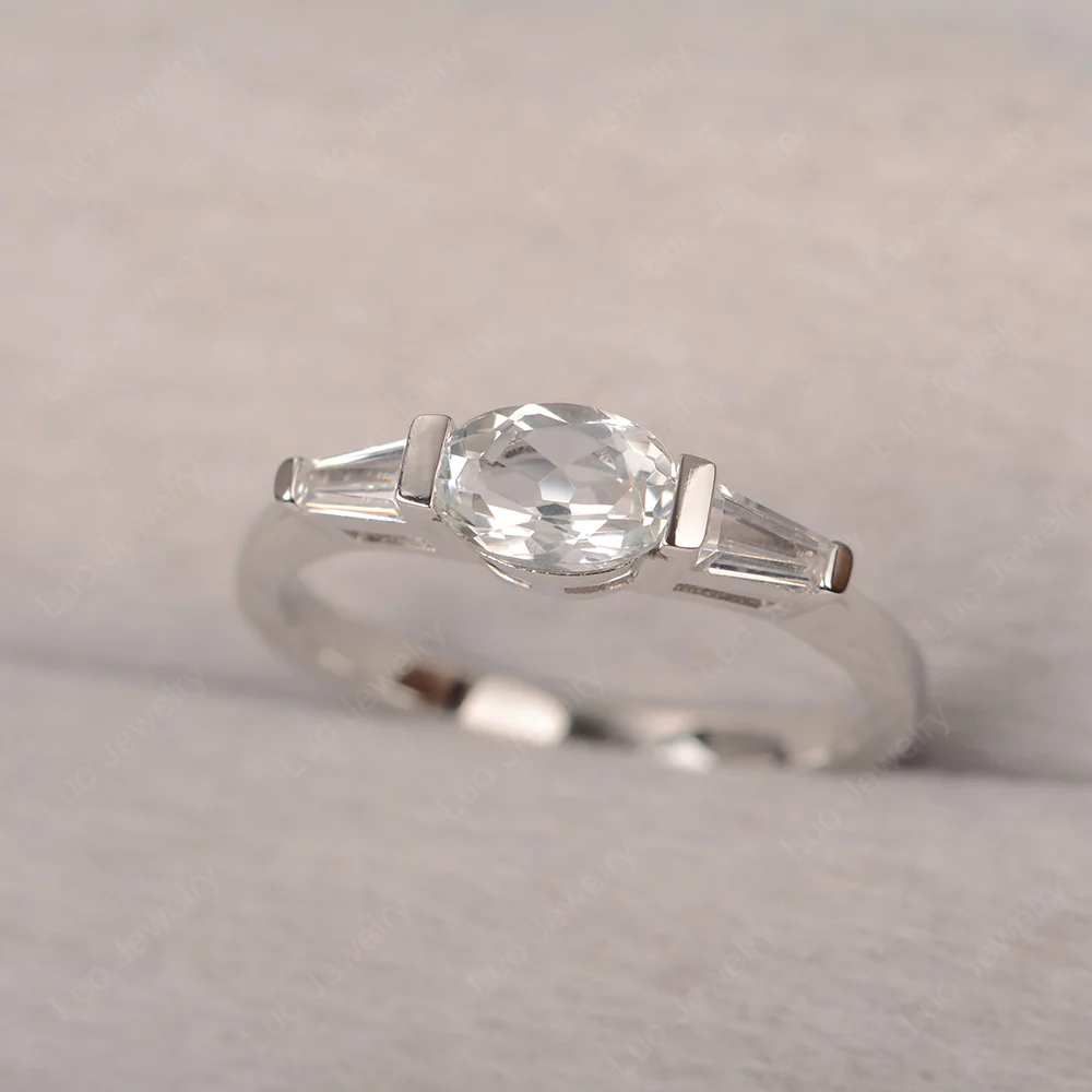 Low Profile White Topaz Ring - Image 2