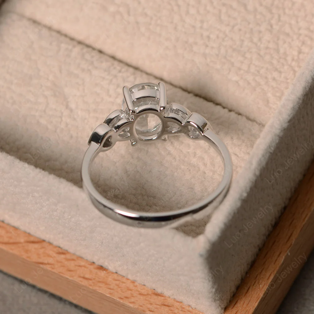 Heart Deco White Topaz Engagement Ring - Image 3