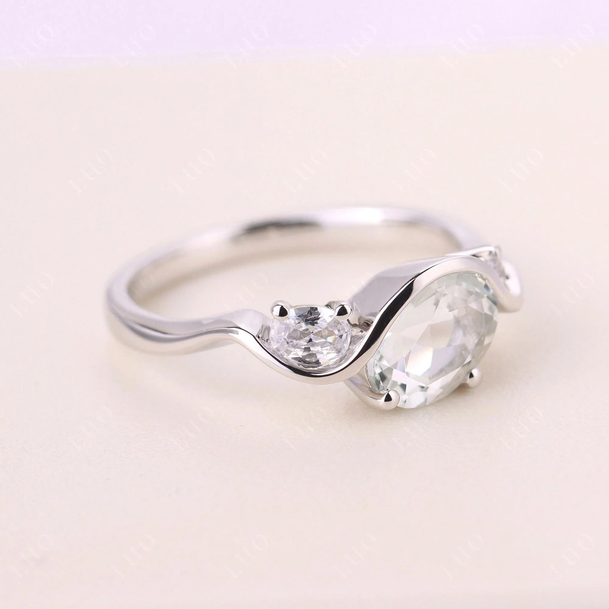 White Topaz Wave Ring - Image 11
