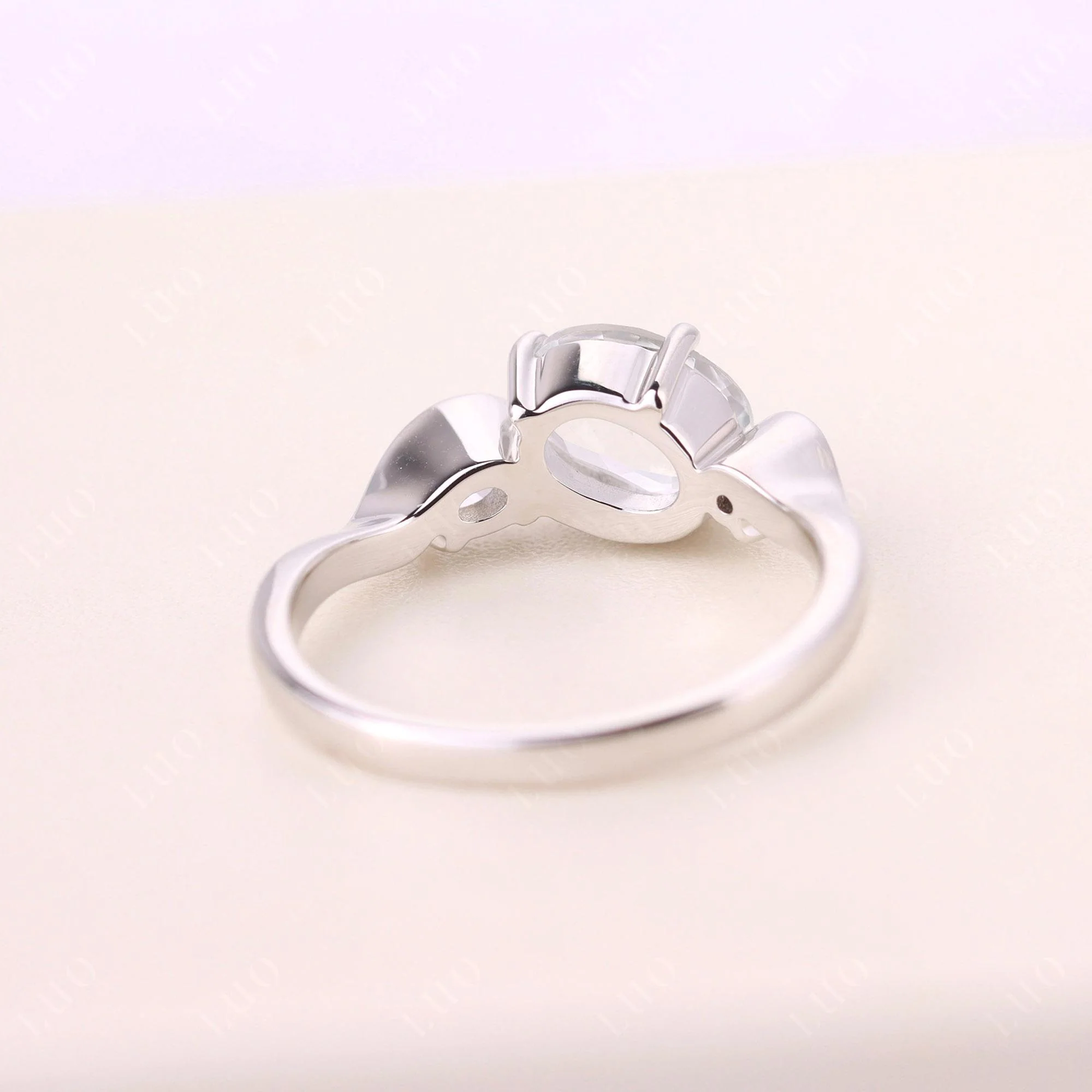 White Topaz Wave Ring - Image 12