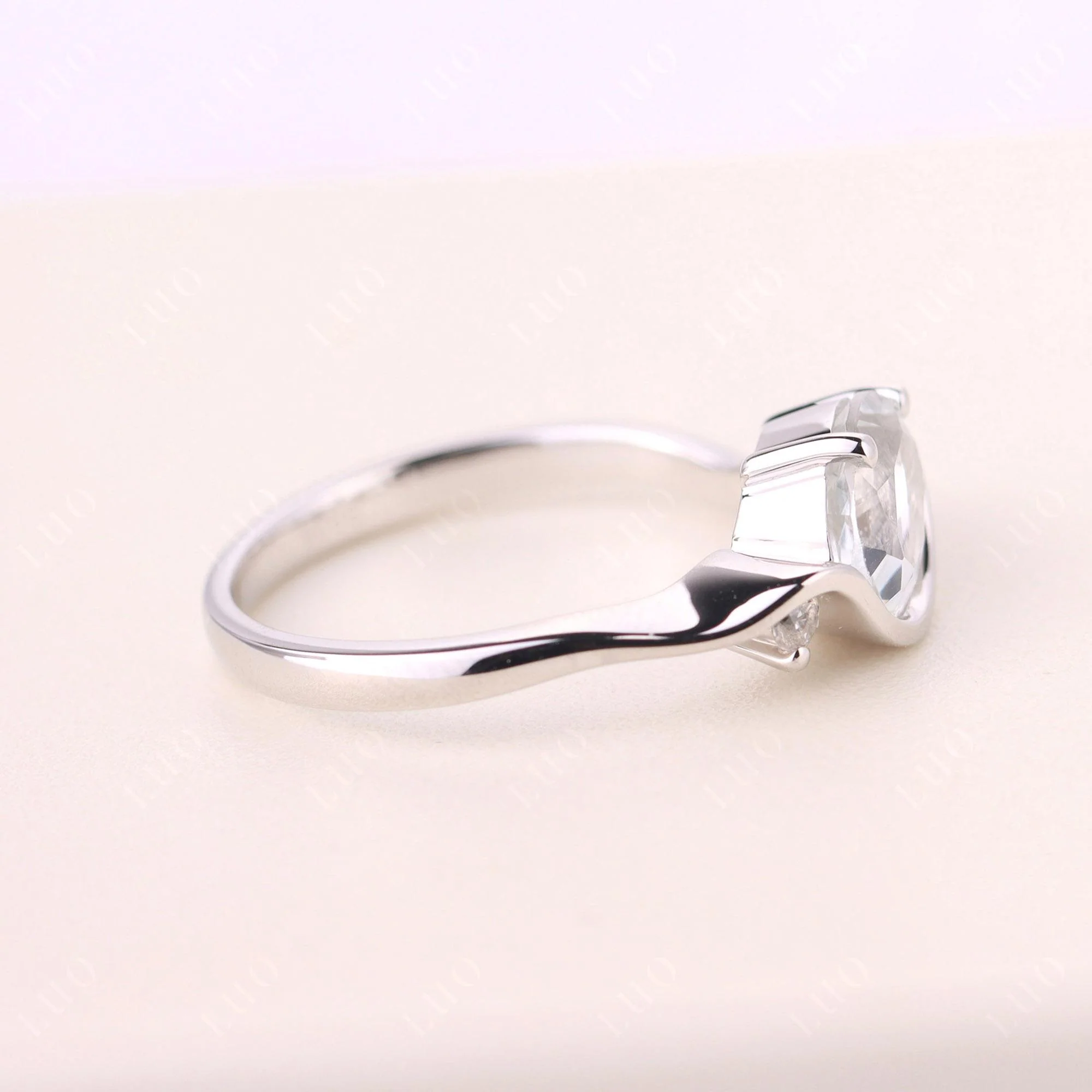 White Topaz Wave Ring - Image 13