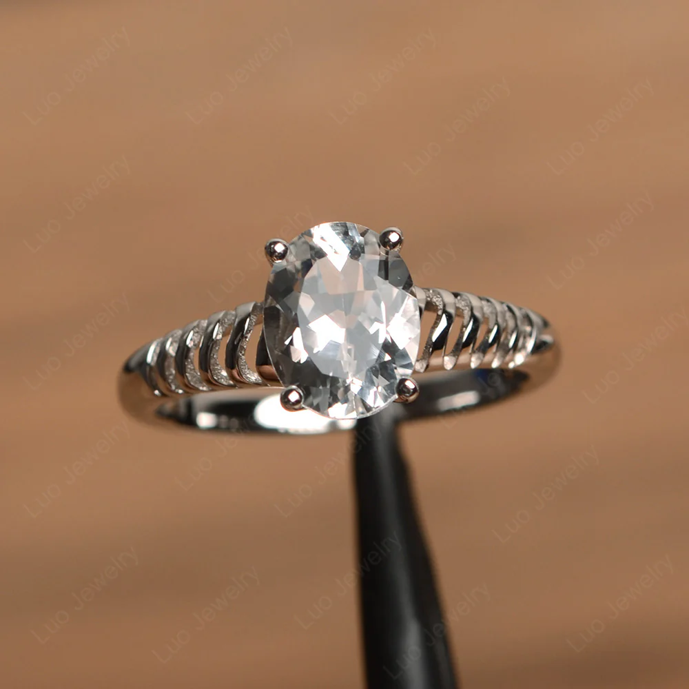 White Topaz Non Traditional Engagement Ring