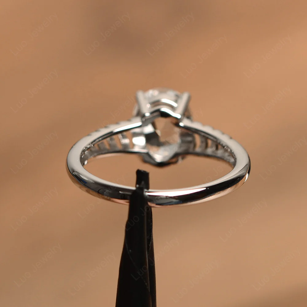 White Topaz Non Traditional Engagement Ring - Image 3