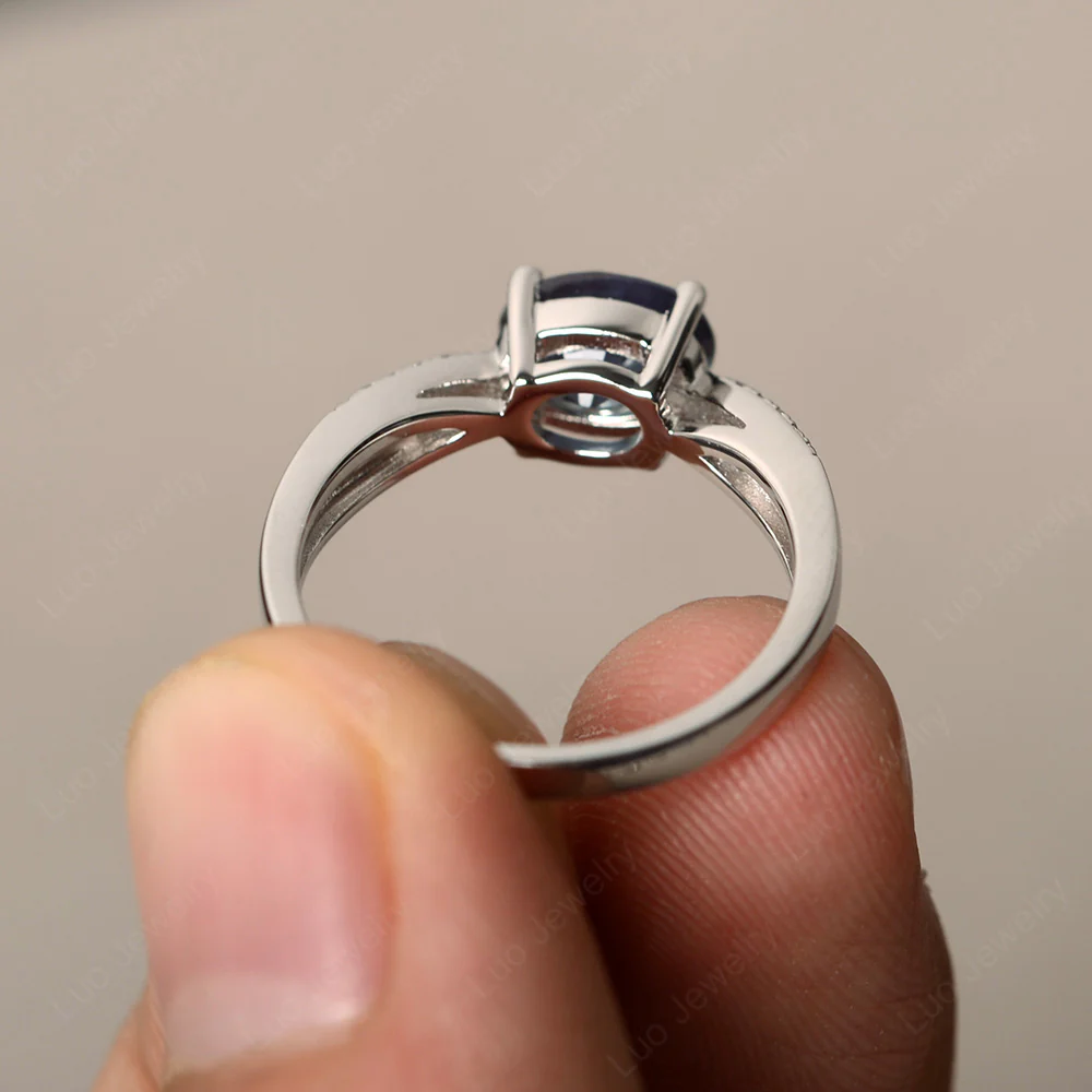 Oval East West Alexandrite Engagement Ring - Image 2