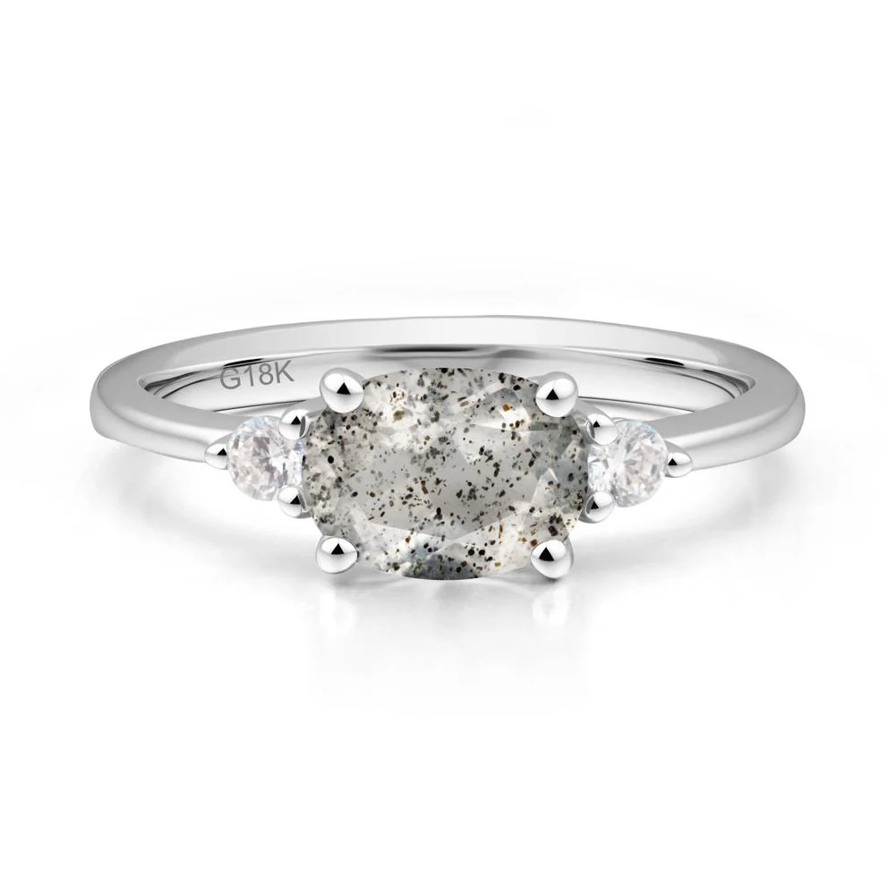 Oval East West Herkimer Diamond Trilogy Ring - Image 5