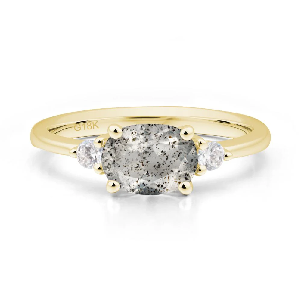 Oval East West Herkimer Diamond Trilogy Ring - Image 6