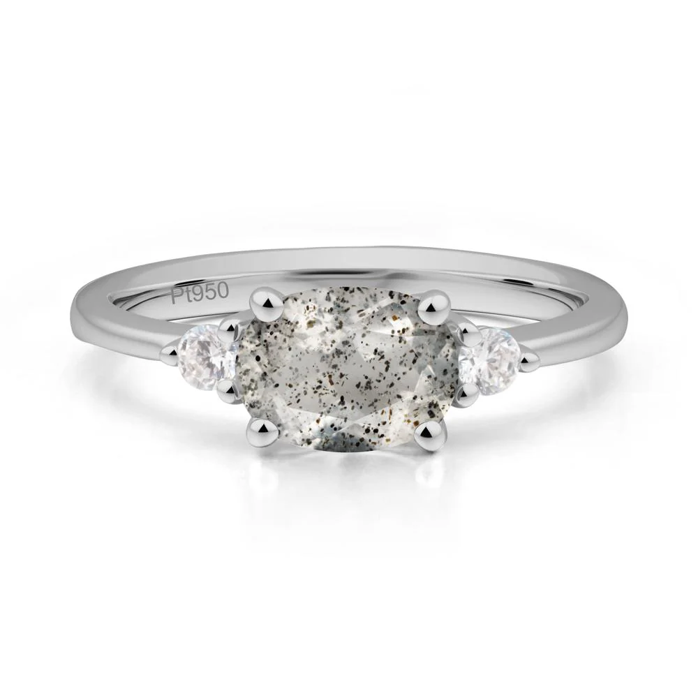 Oval East West Herkimer Diamond Trilogy Ring - Image 8