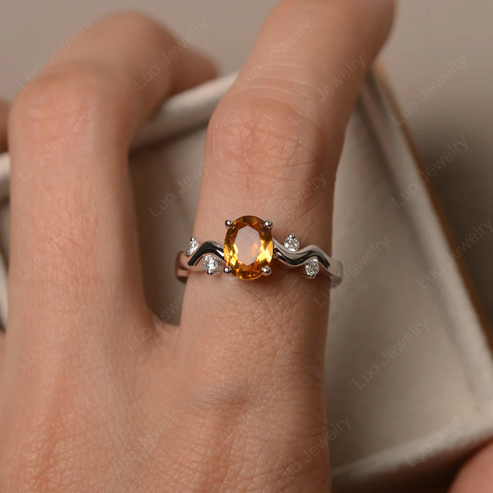 Citrine Twisty Engagement Ring - Image 4