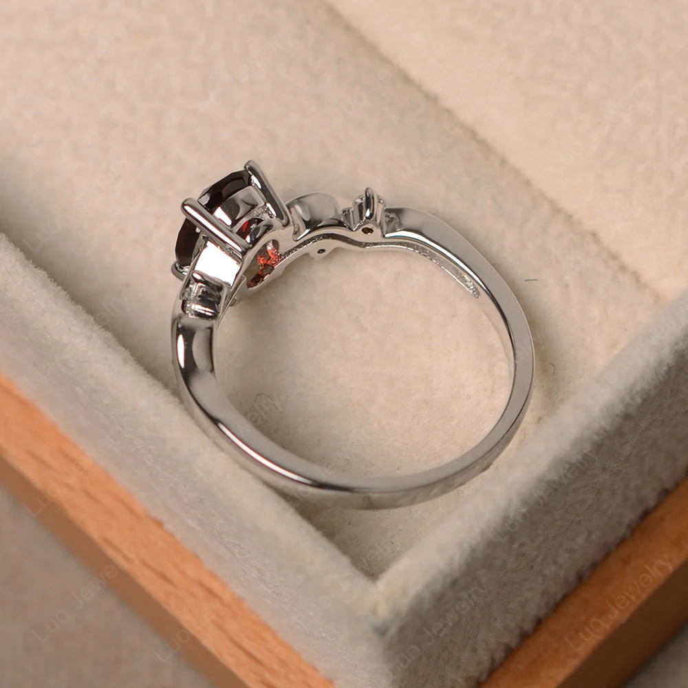 Garnet Twisty Engagement Ring - Image 3