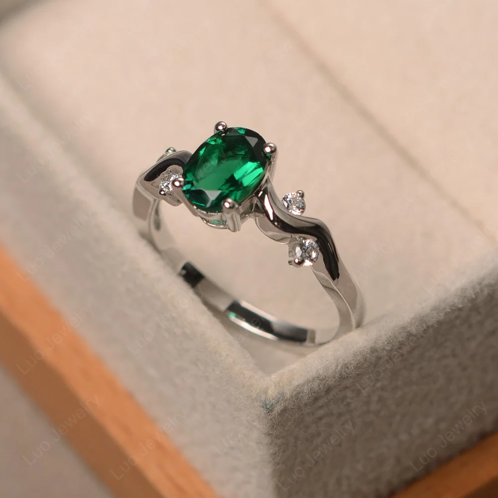 Emerald Twisty Engagement Ring - Image 2