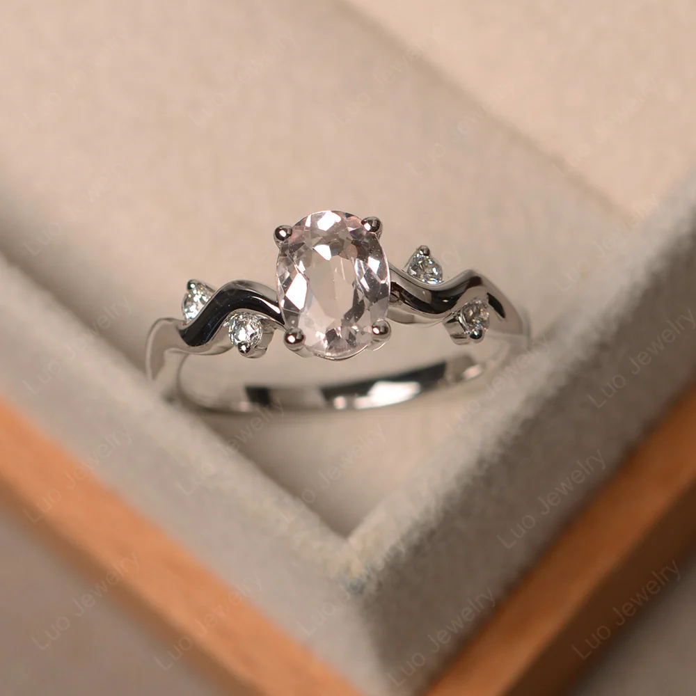Morganite Twisty Engagement Ring