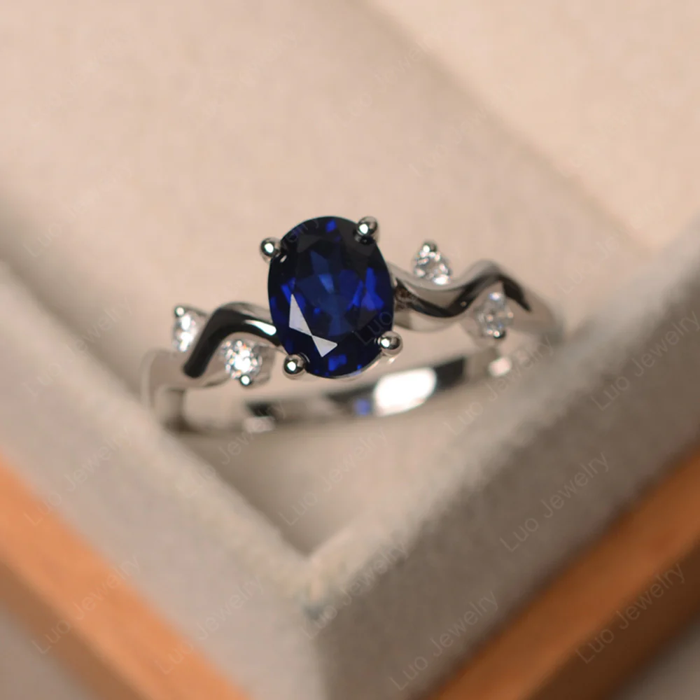 Sapphire Twisty Engagement Ring