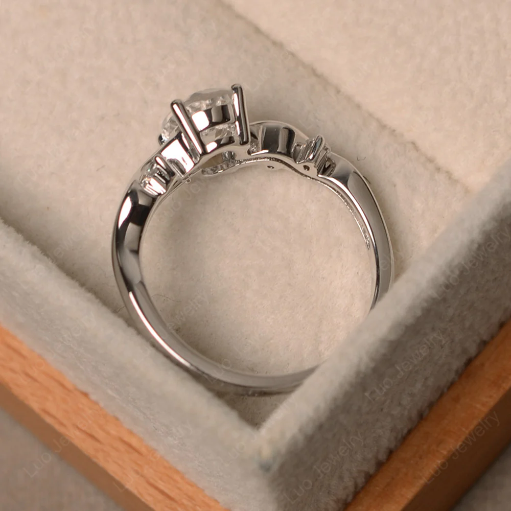 White Topaz Twisty Engagement Ring - Image 3