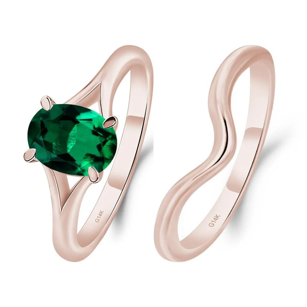 Emerald Split Shank Engagement Ring - Image 11
