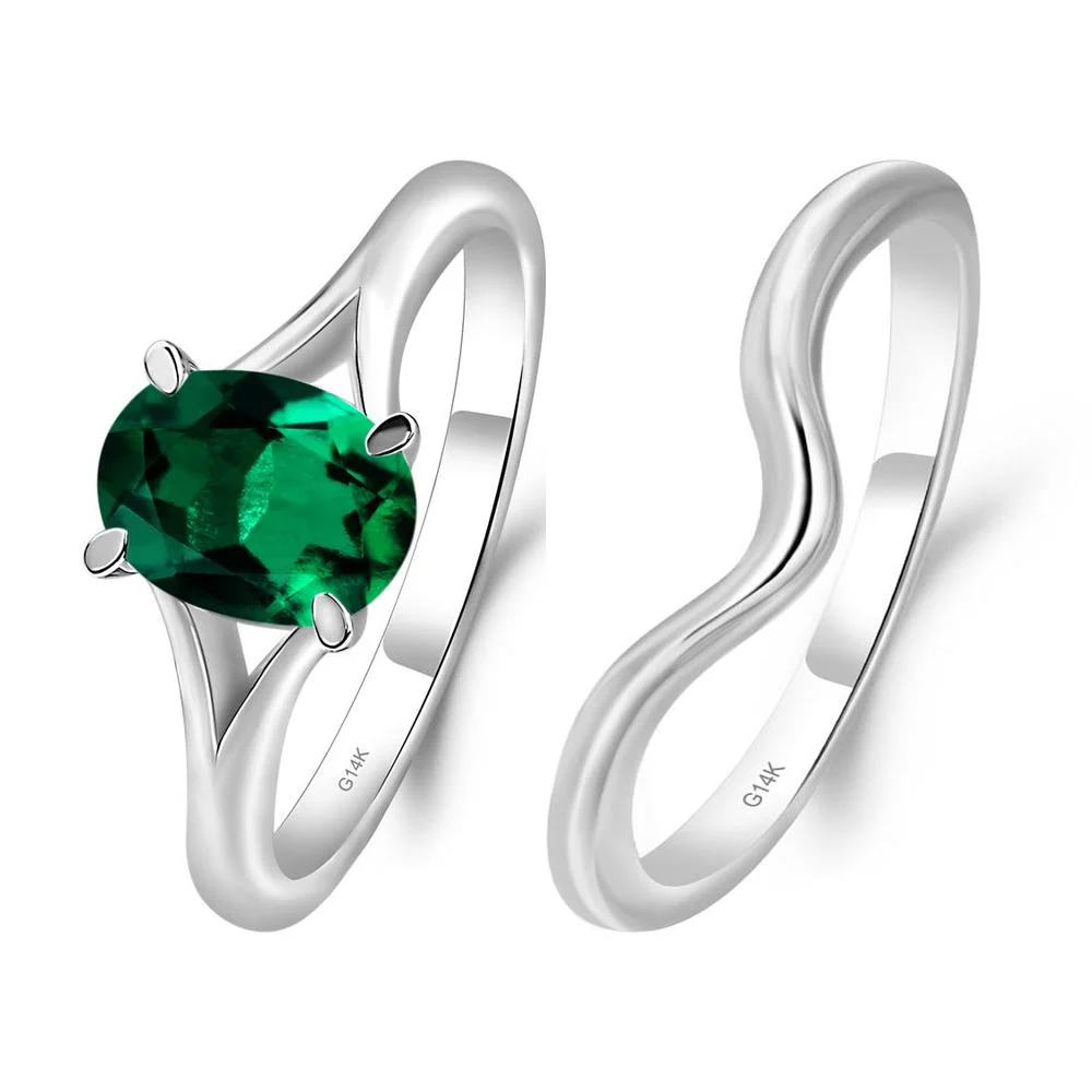 Emerald Split Shank Engagement Ring - Image 13