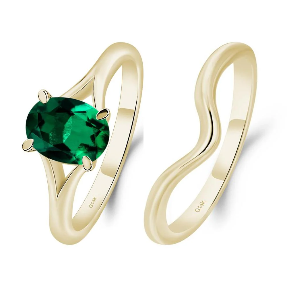 Emerald Split Shank Engagement Ring - Image 15