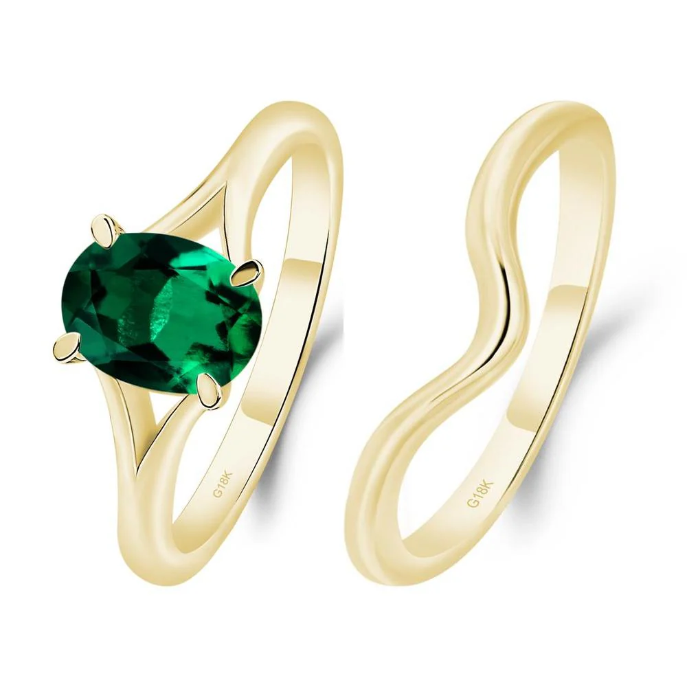 Emerald Split Shank Engagement Ring - Image 21