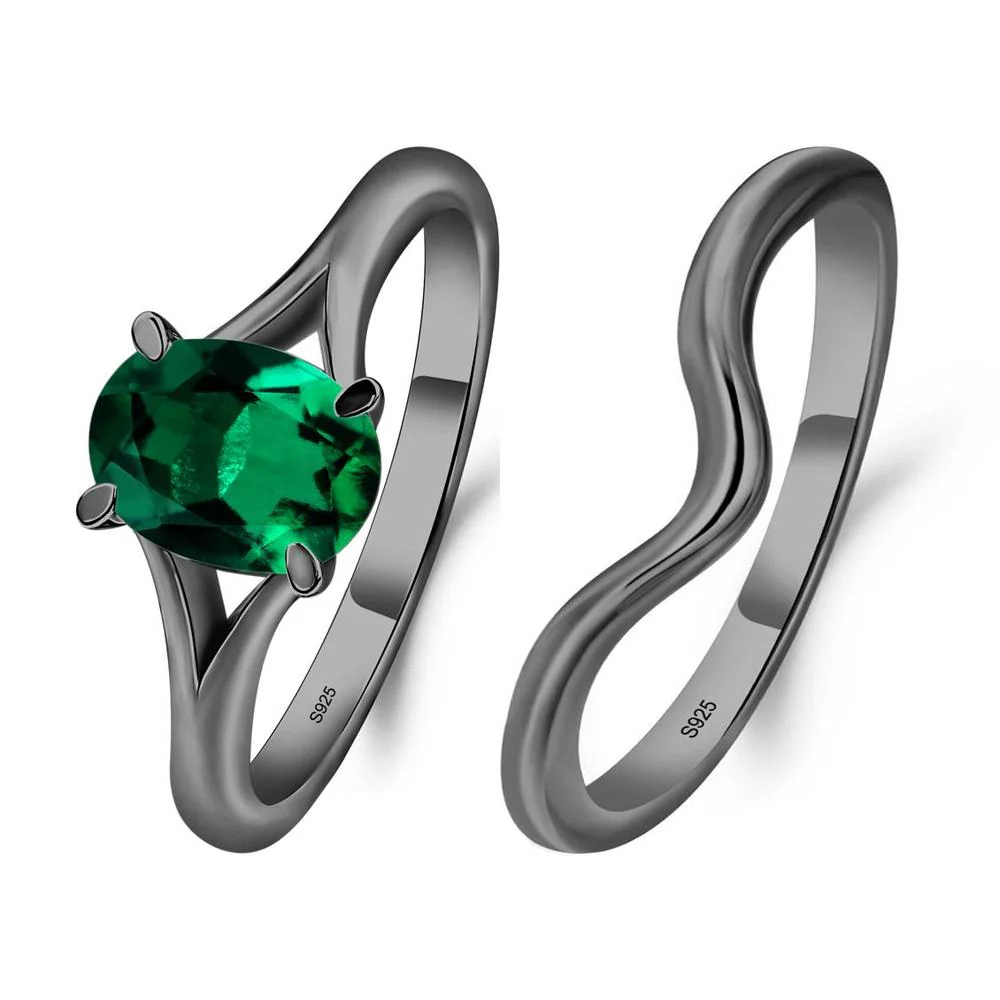 Emerald Split Shank Engagement Ring - Image 23