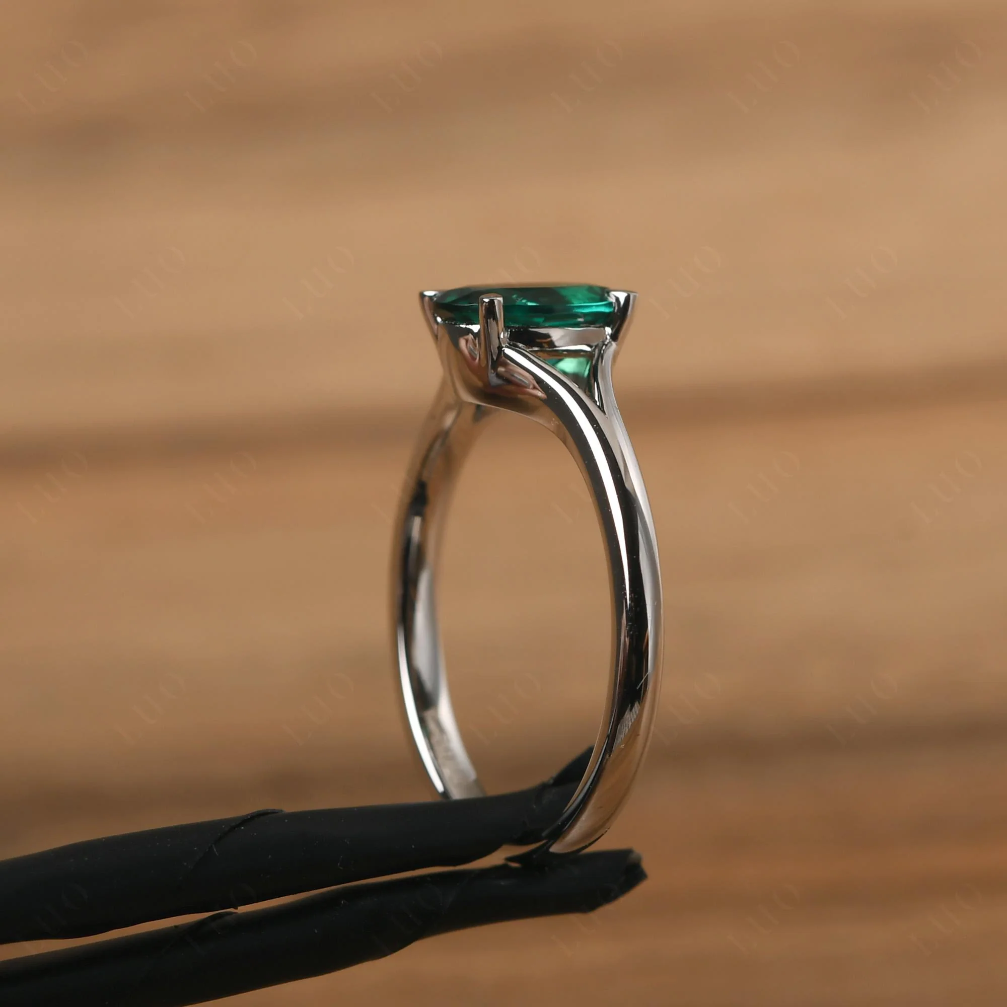 Emerald Split Shank Engagement Ring - Image 32