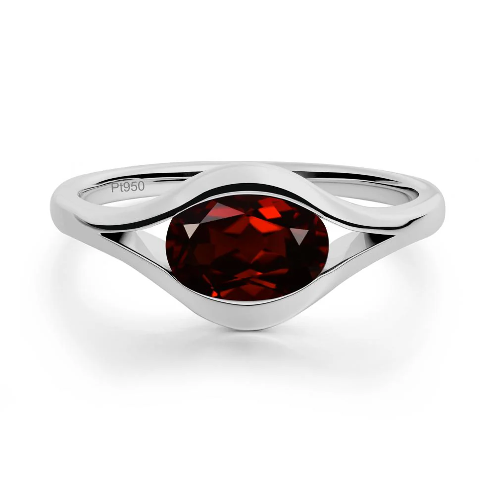 Oval Garnet Evil Eye Ring