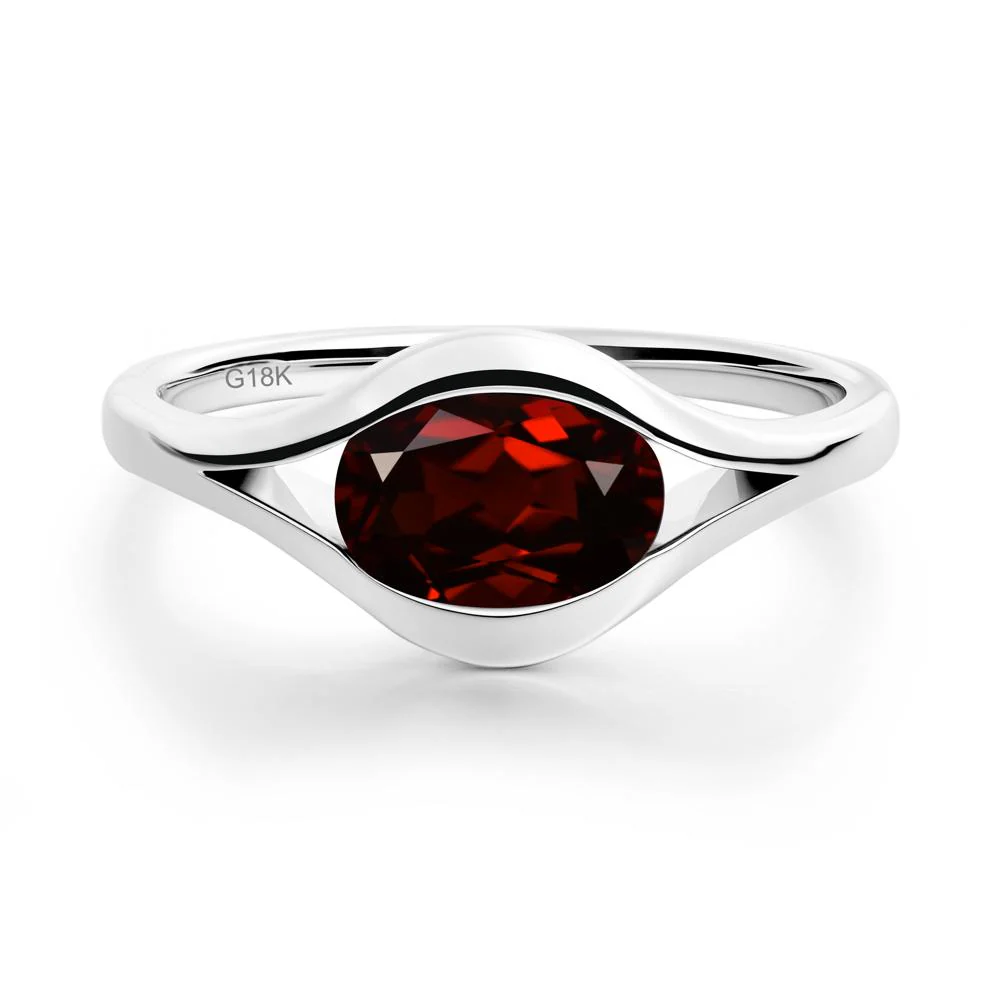 Oval Garnet Evil Eye Ring - Image 3
