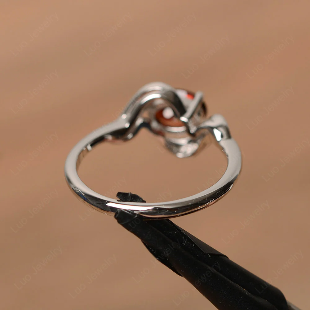 Oval Garnet East West Engagement Ring - Image 3