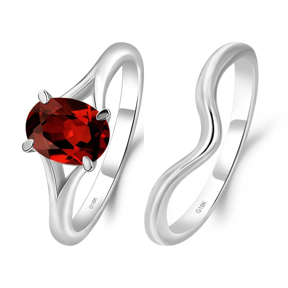 Garnet Split Shank Ring - Image 19