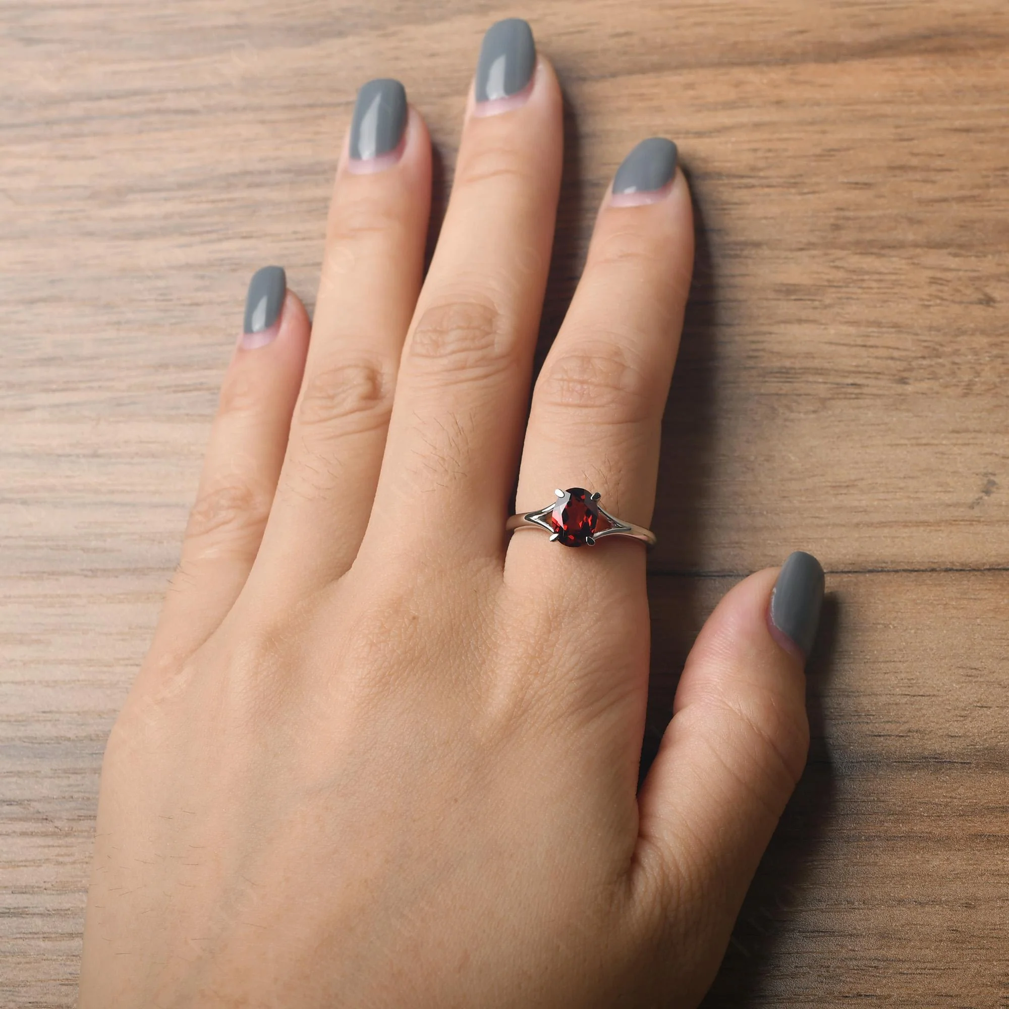Garnet Split Shank Ring - Image 33