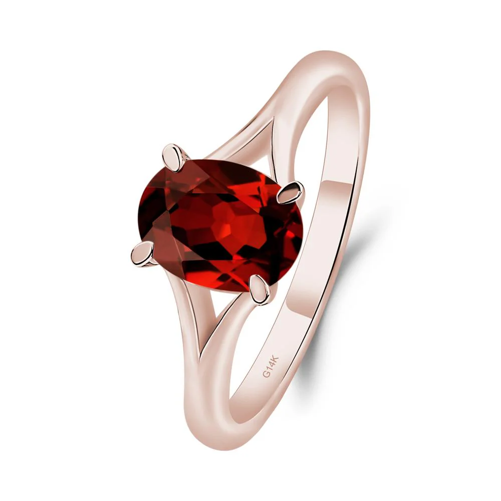 Garnet Split Shank Ring - Image 4