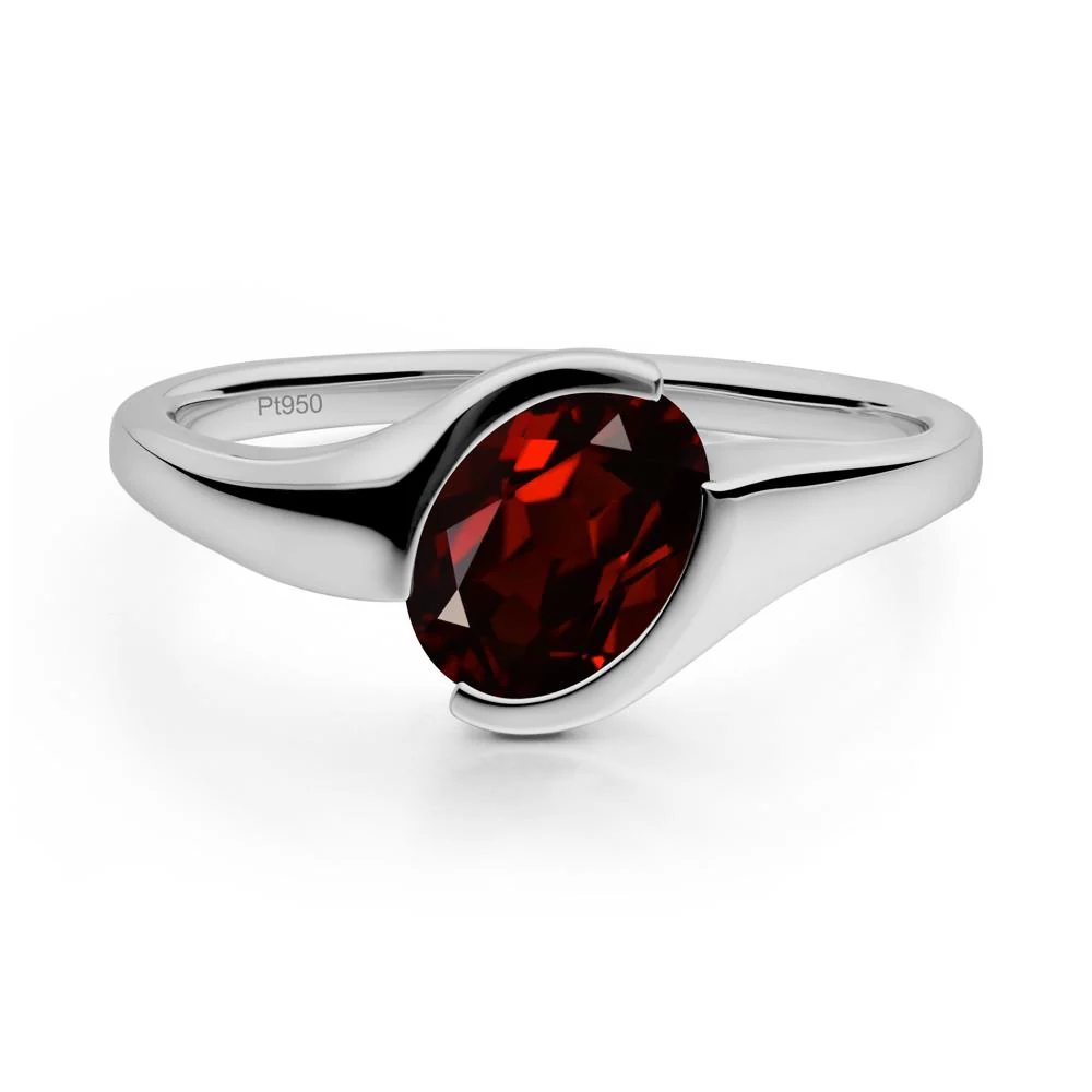 Oval Garnet Tension Ring