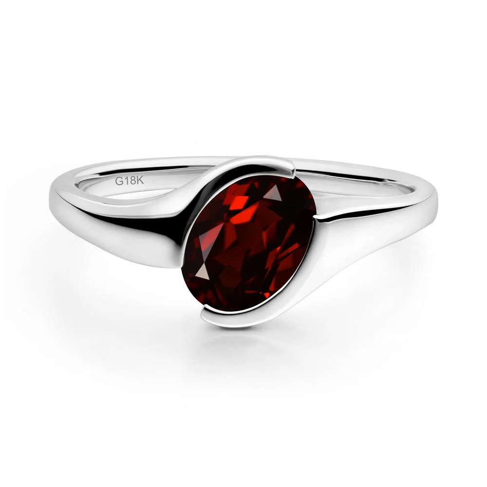 Oval Garnet Tension Ring - Image 6