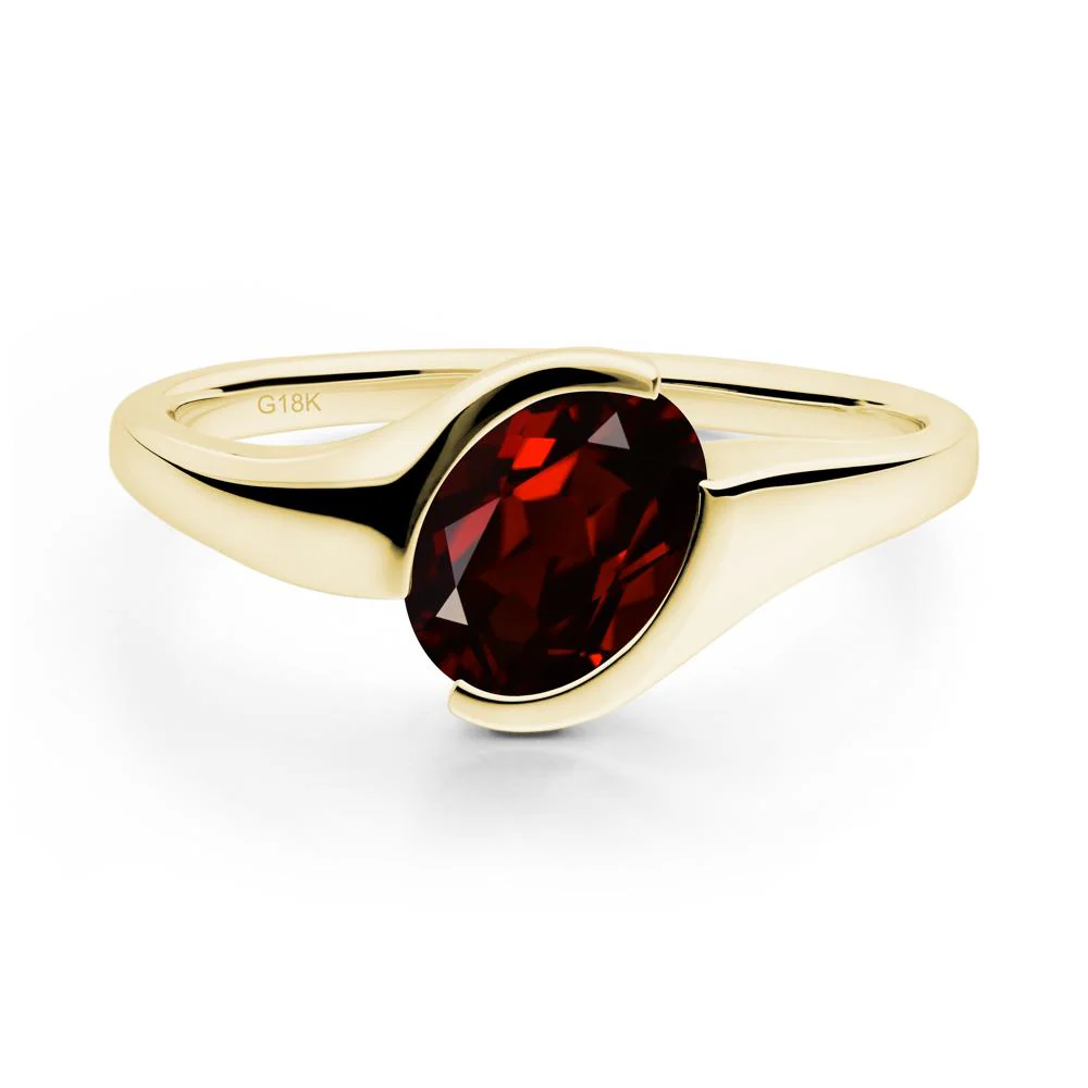 Oval Garnet Tension Ring - Image 7