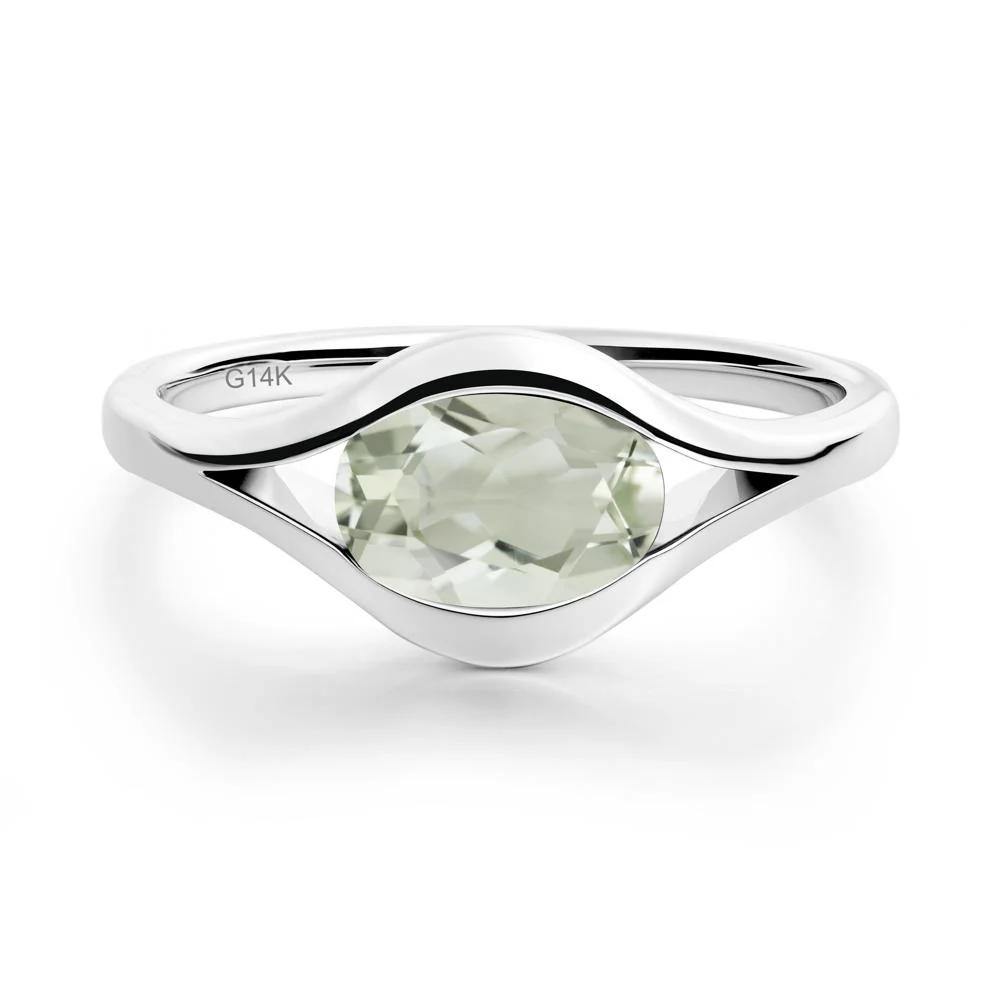 Oval Green Amethyst Evil Eye Ring