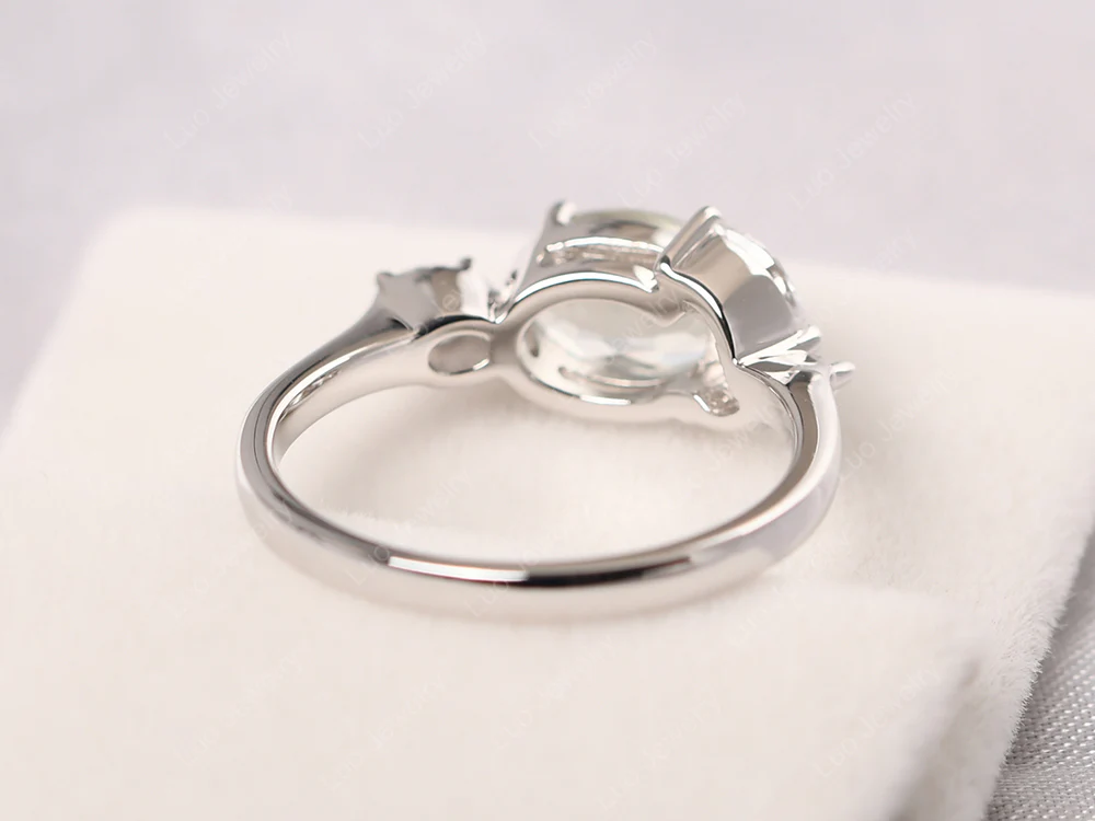 Oval Green Amethyst Cluster Ring - Image 3