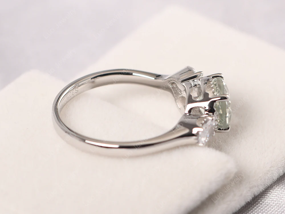 Oval Green Amethyst Cluster Ring - Image 4