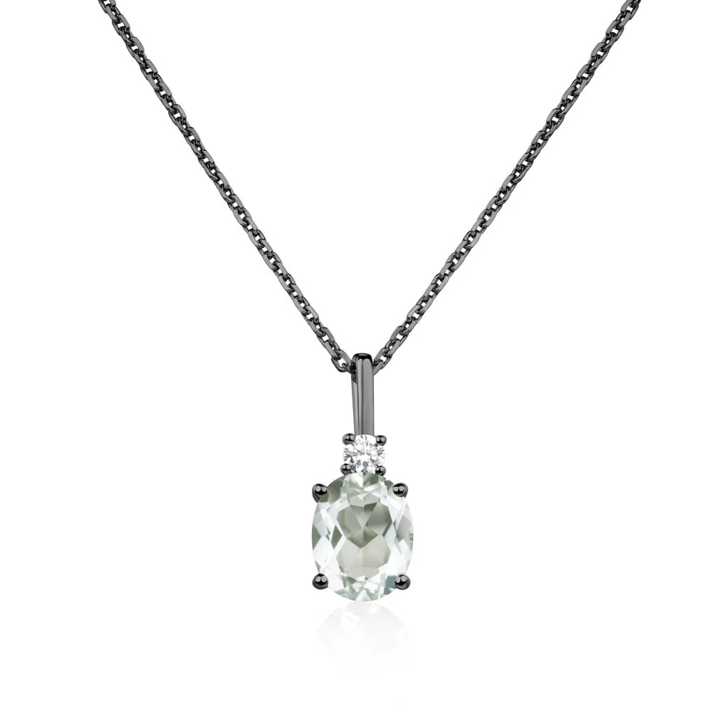 Simple Oval Green Amethyst Necklace - Image 3