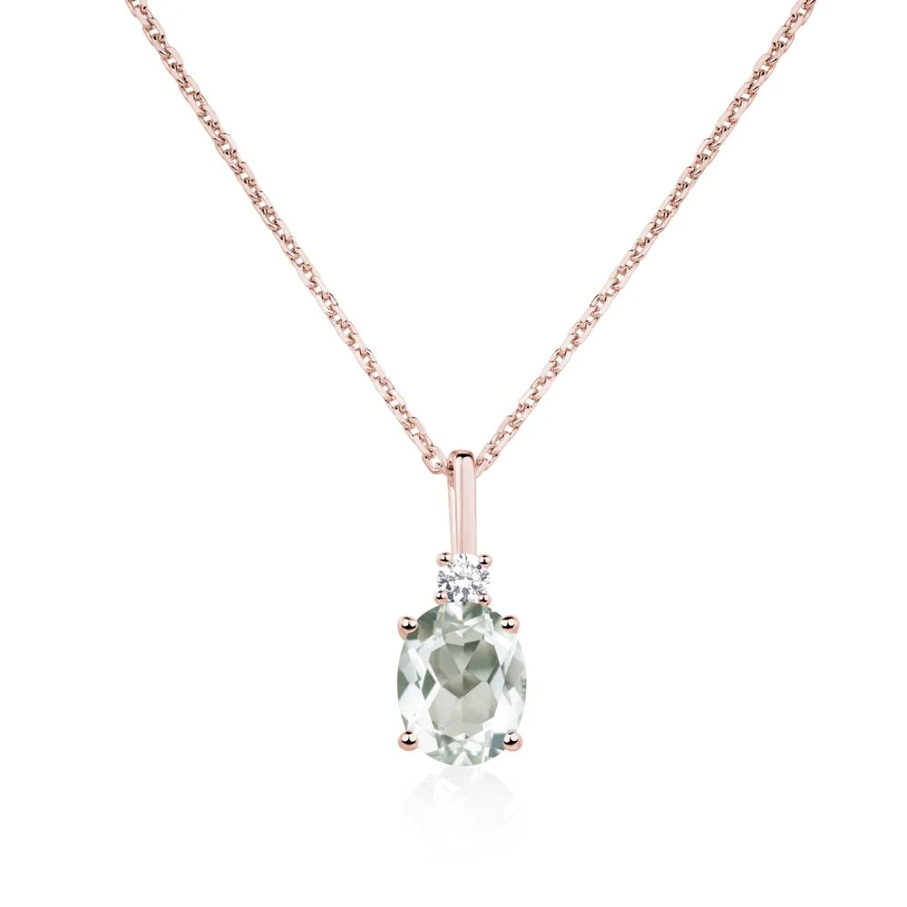 Simple Oval Green Amethyst Necklace - Image 9