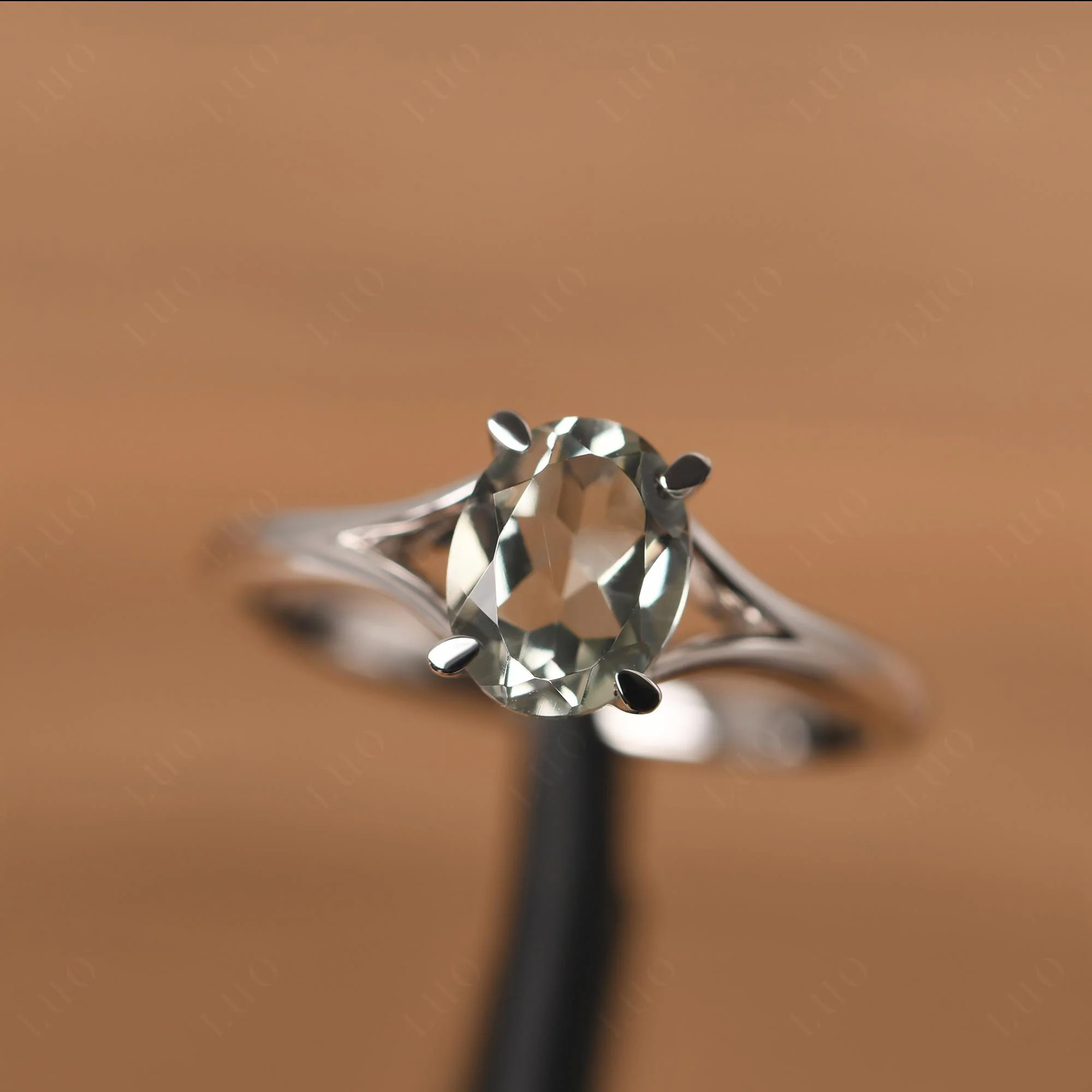 Green Amethyst Solitaire Promise Ring - Image 29