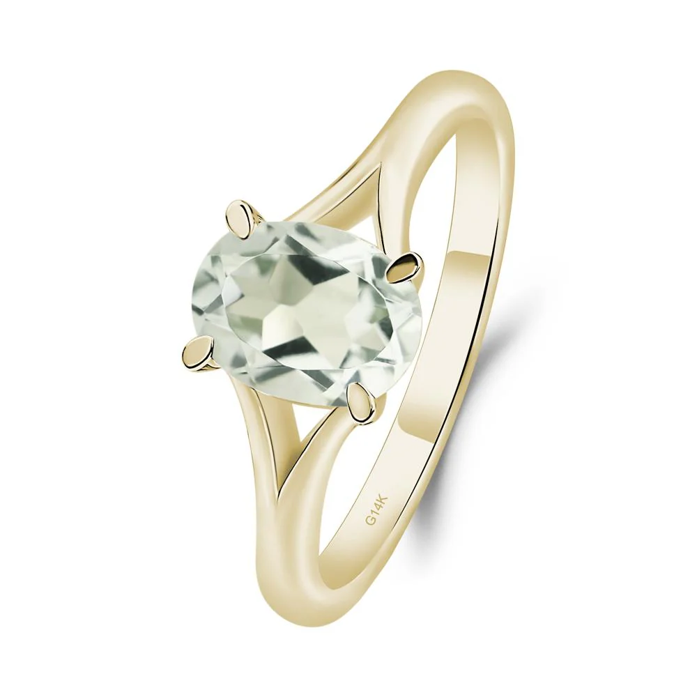 Green Amethyst Solitaire Promise Ring - Image 4