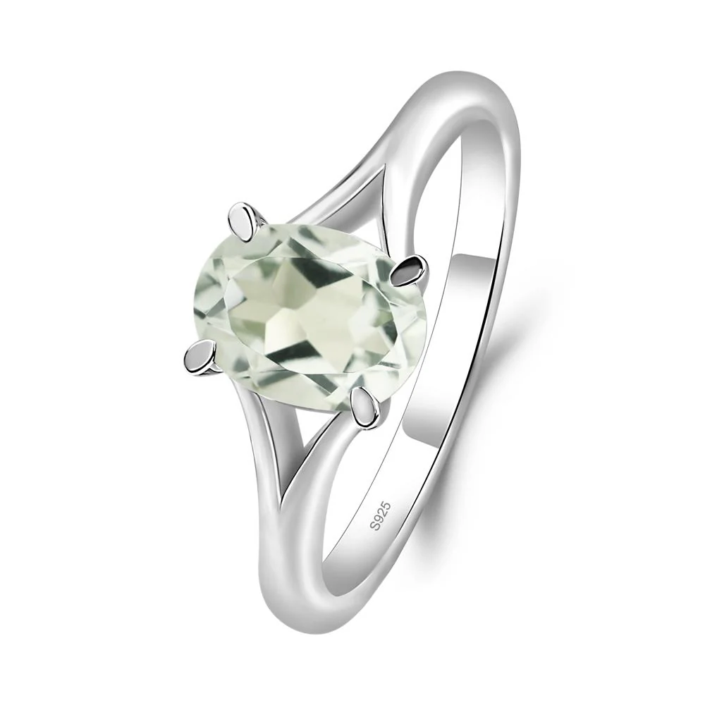 Green Amethyst Solitaire Promise Ring - Image 7