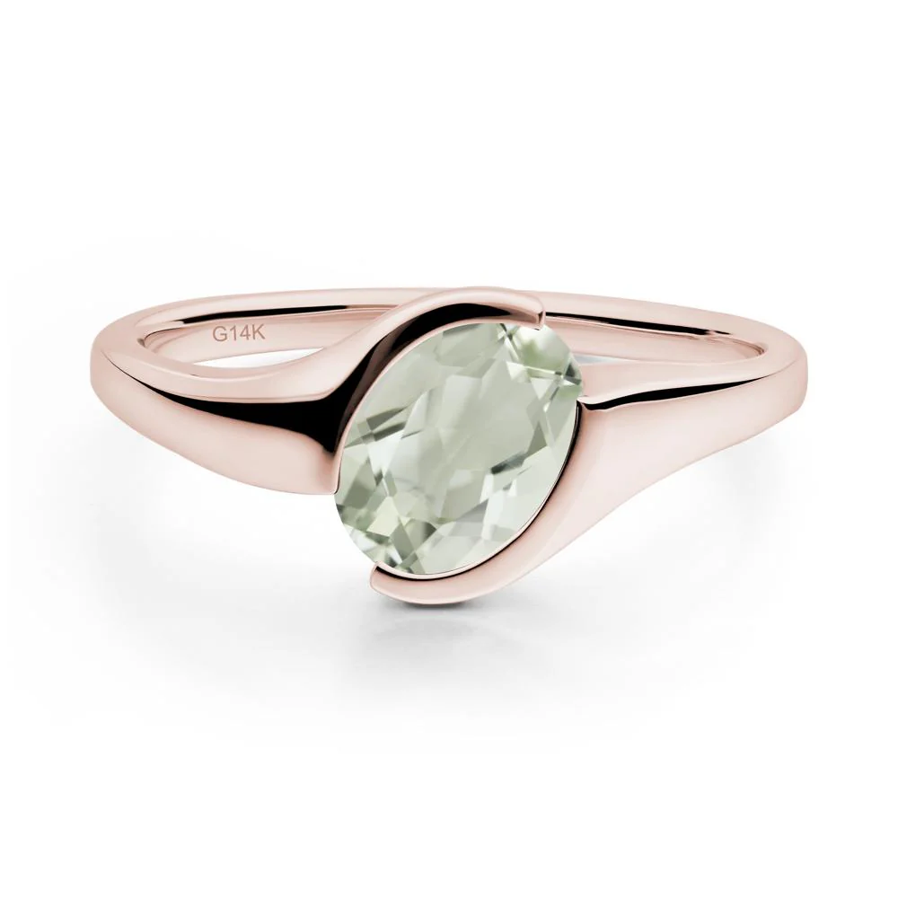 Oval Green Amethyst Tension Ring