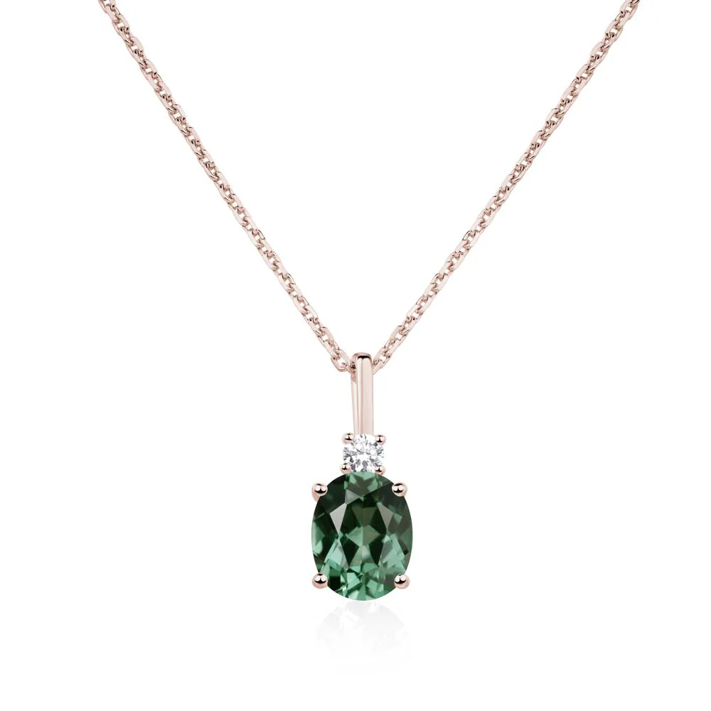 Simple Oval Green Sapphire Necklace - Image 5