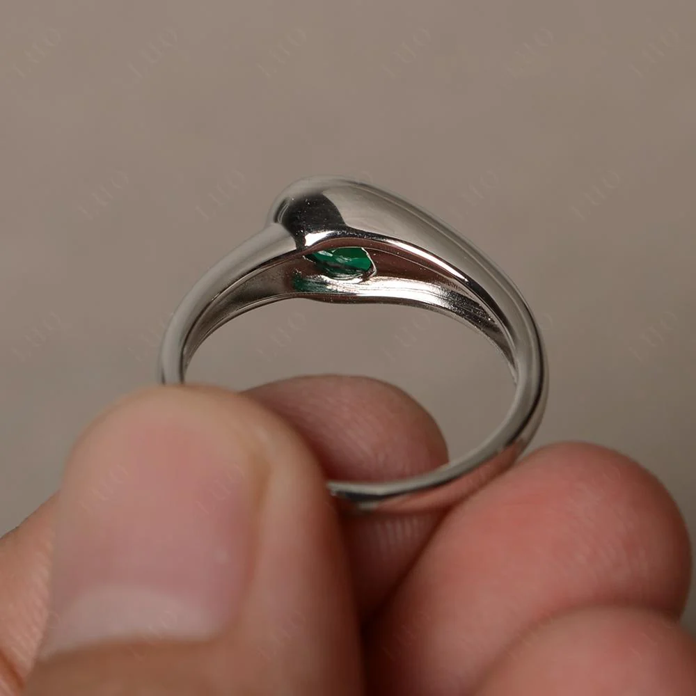 Emerald East West Oval Engagement Ring - Image 12
