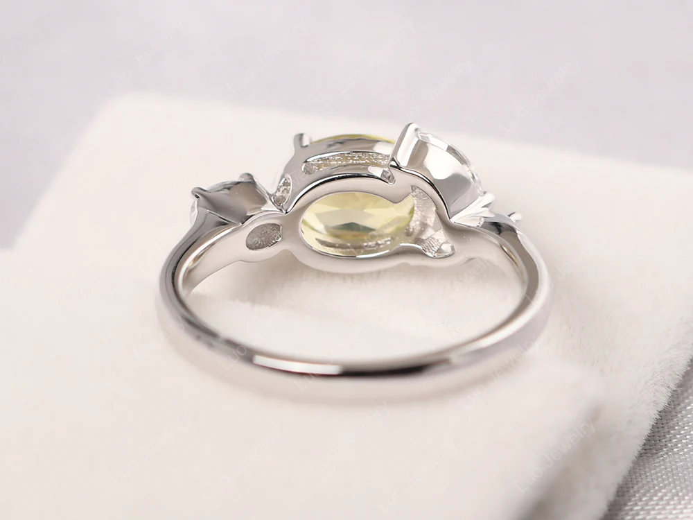 Oval Lemon Quartz Cluster Ring - Image 3