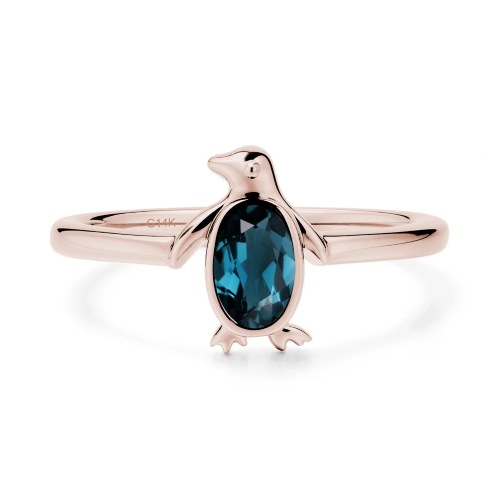 Oval London Blue Topaz Penguin Ring - Image 2