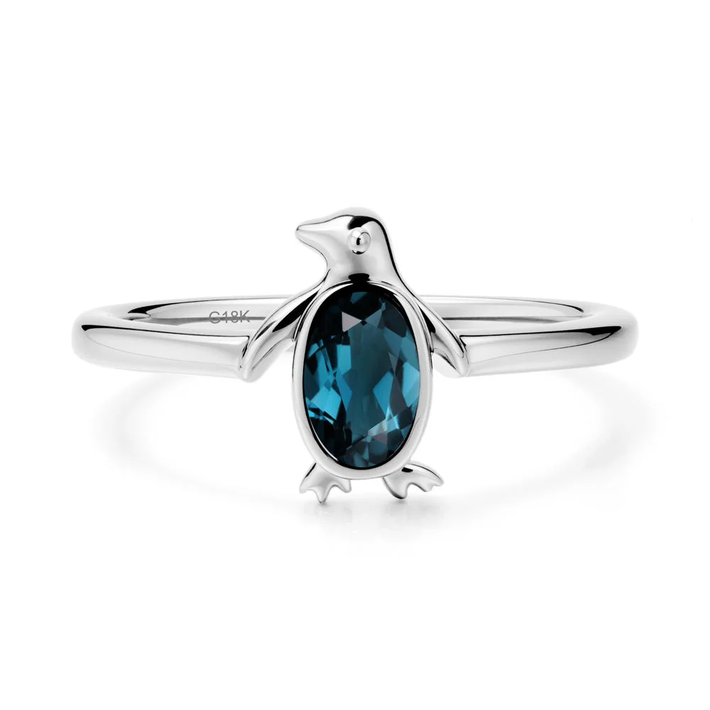 Oval London Blue Topaz Penguin Ring - Image 6