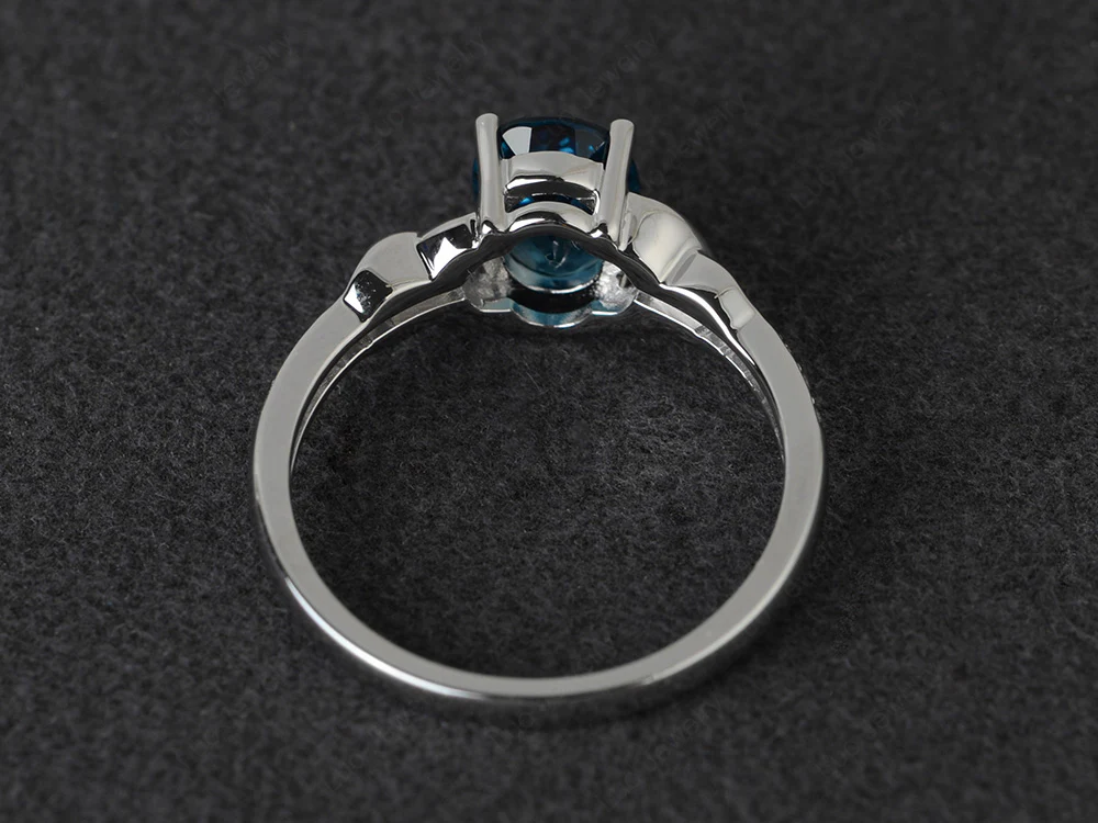 Oval London Blue Topaz Twist Ring - Image 3